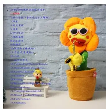 

60 First edition playlist Plush toys Plush Sun flower Singing Sunflower Can dance Blow Sax Home wedding dies