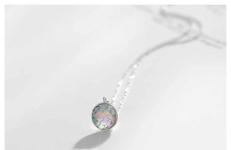 925 sterling silver Mermaid heart pendant necklace 08_02
