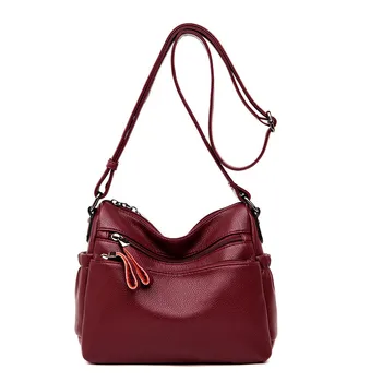 

2018 Women Leather Messenger Bags Large Capacity Crossbody Bags For Women Fashion Designer Brand Handbags Female Shoulder Bag