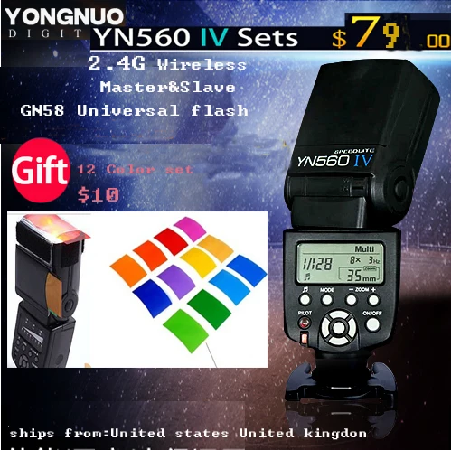 Yongnuo YN560 IV 2.4   flash-speedlite + 12       6D 7D 60D -70d 5D2 5D3 700D  Nik  n D750 D800 D610 D90