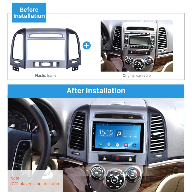 Seicane In Dash 2 DIN Автомобильная стереофоническая панель радио установка рамка Dash ободок отделка комплект для 2006 2007 2008-2012 HYUNDAI SANTAFE