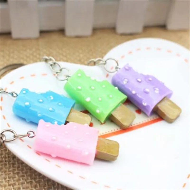 

5PCS Candy Color Popsicle Phone Straps Key Chain Fashion Keys Chain Children Kids Gift