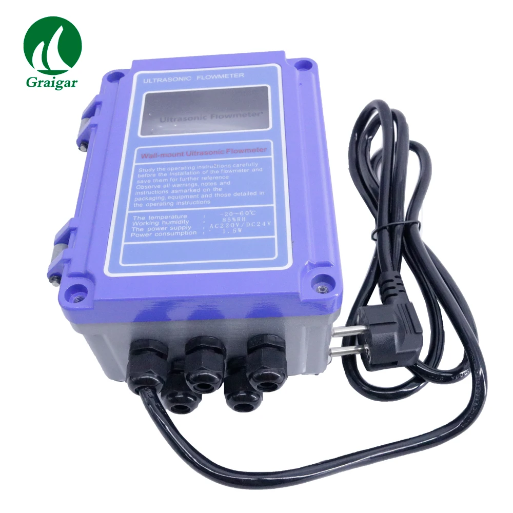 Wall Mounted Ultrasonic Flowmeter MHC-3000B with L2 Sensor Signal Input 3 Channels 4-20mA Current Input Precision 0.1