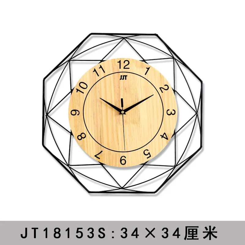 Скандинавские минималистичные креативные настенные часы для гостиной деревянные бесшумные часы Современные домашние часы модные декоративные кварцевые часы Лидер продаж - Color: A