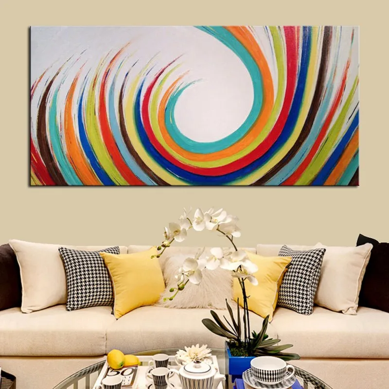

Hand Painted Home Hotel Decorative Picture Modern Abstract Art Paintings on Canvas Unframed 24x48 Inch Abstract Oil Paintings