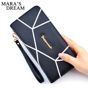 

Mara's Dream 2019 Elderly Ladies Fashion Student PU Leather Zipper Wallet Large Capacity Geometric Pattern Wallet Wallet Clutch
