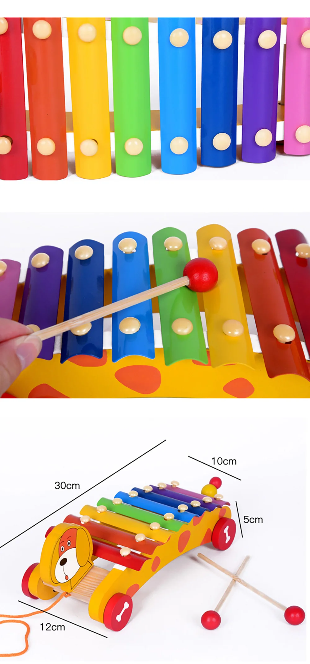 Детская игрушка Монтессори деревянный музыкальный инструмент дети Дошкольное образование деревянный ксилофон игрушки ручной стук пианино подарки для детей