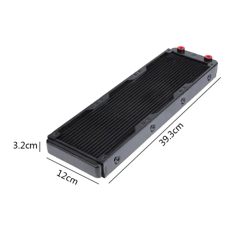 360mm 18 Tubes Aluminum Computer Water Cooling Cooler Radiator with G4/1 Thread Heat Exchanging Sink Part Computer Components