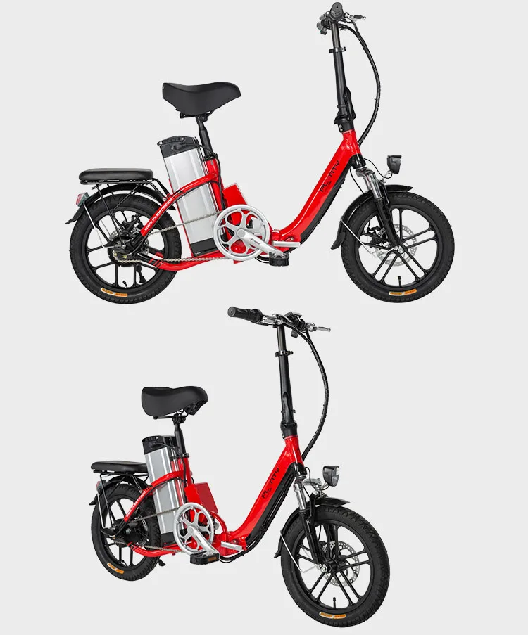 Flash Deal 16inch electric bicycle 48V15AH 350w motor Urban smart electric bicycle Double power female and small fold ebike  speed 25-40km 13