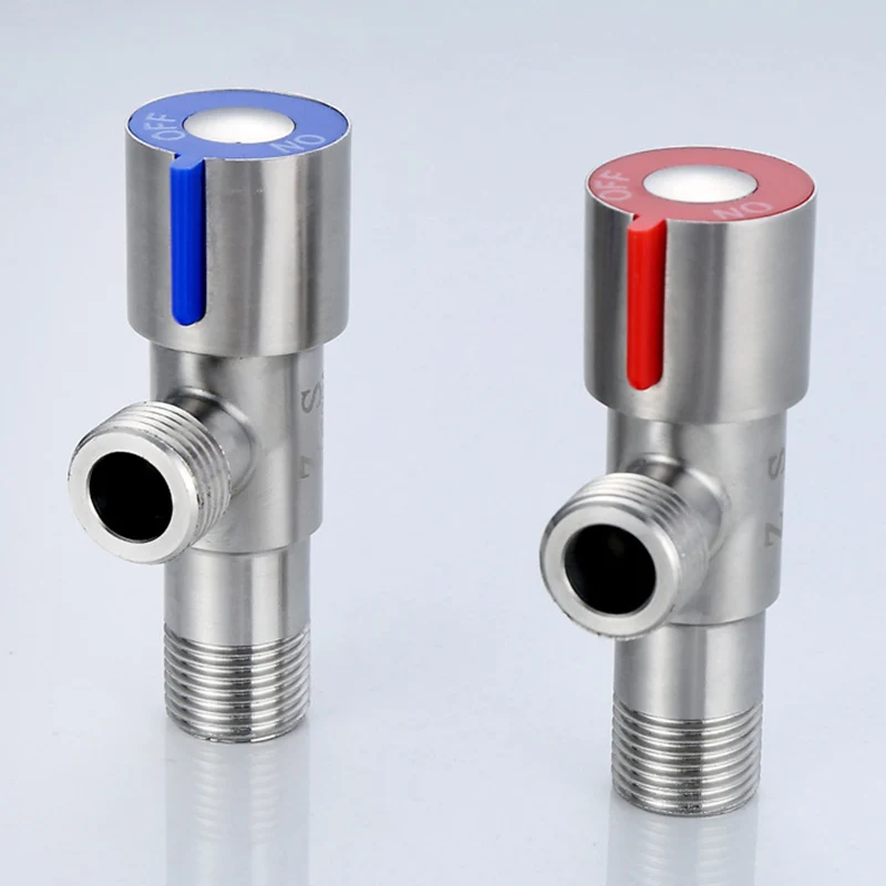 

SUS304 stainless steel hot and cold water triangle valve flow control valve three-way valve G1/2 thread bathroom angle valve