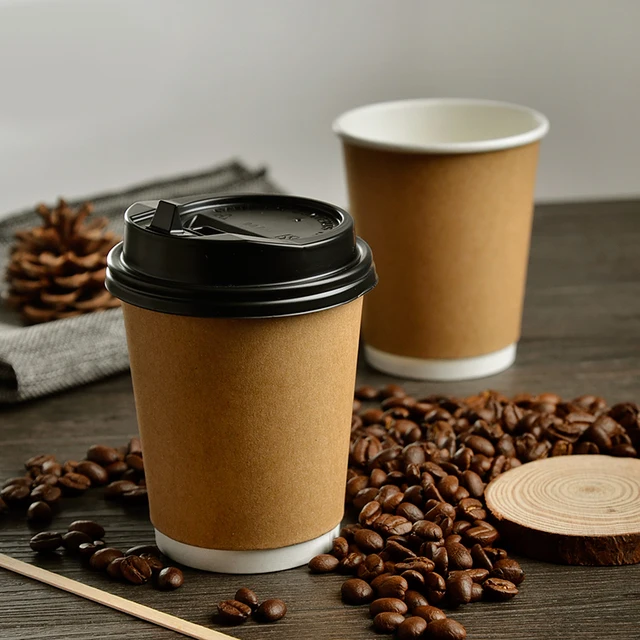 8oz Eco Friendly Thick Kraft Paper Coffee Cup Cafe Hotel 8oz Eco Friendly Thick Kraft Paper Coffee Cup Cafe Hotel Disposable Water Party Supplies 100pcs