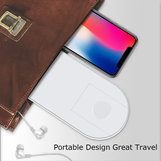 DCAE For iWatch 4 3 2 QI Wireless Charger For iPhone X 8 XS XR Quick Fast Charging Pad For Apple Watch Charger For Sumsang S9 S8