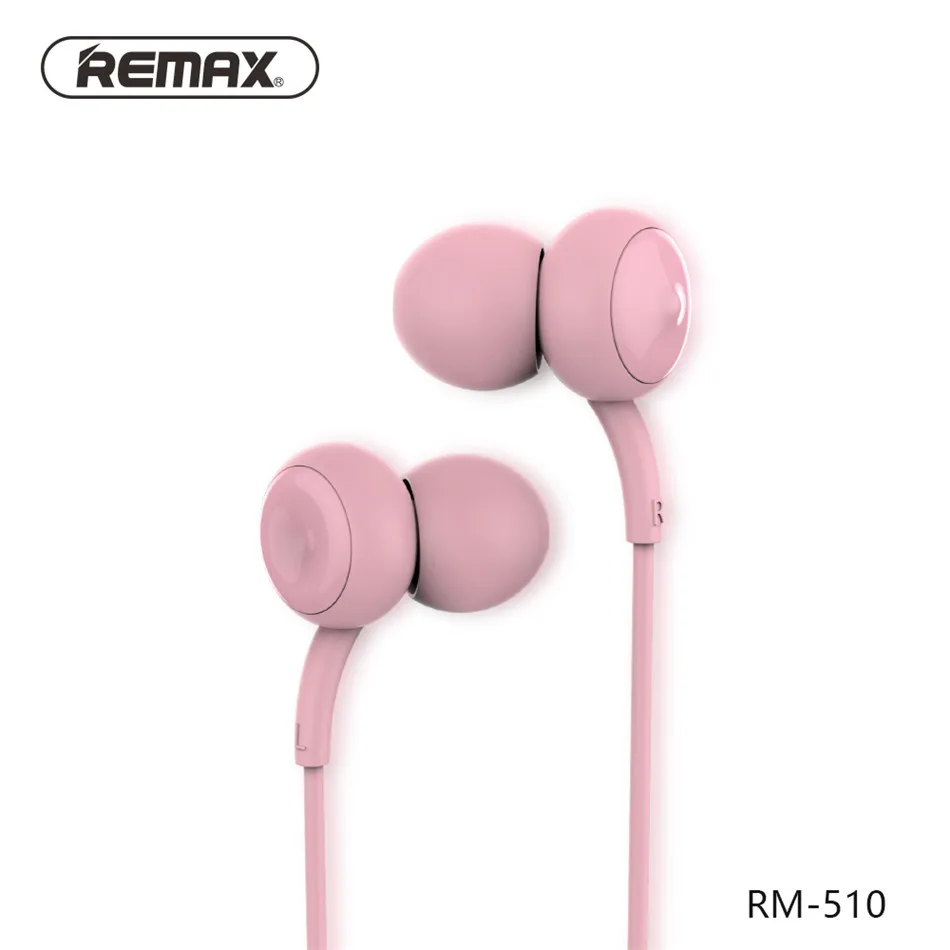 REMAX музыка четкие проводные наушники-вкладыши с микрофоном Super Bass стерео для iPhone Android смартфон планшет - Цвет: Розовый