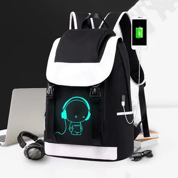 

School Bags Fashion Children's Backpack USB Charging Luminous Kids Bag Women Travel Luggage Bag School Backpack For Girls Boys