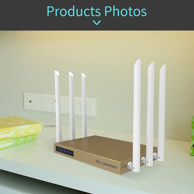 

COMFAST high power wi fi router 750Mbps 5.8Ghz Dual Band 802.11ac wireless wifi router repeator adapter with 6*6dBi WIFI antenna