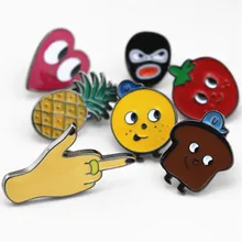 2016 Воротник Рубашки брошь Значок набор Pin Прекрасный фрукты милый мультфильм Фруктов Значки Нагрудные маленький галстук мини кнопка Костюмы Знак