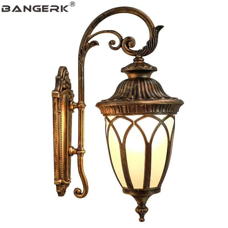 

European Outdoor Vintage Wall Lamp Waterproof LED Porch Lights Wall Sconce Aluminum Garden Balcony Aisle Lamps Decor Lighting