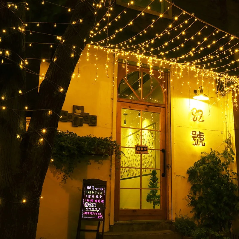 Праздничный светодиодный Рождественский светильник s для улицы, 100 м, 50 м, 30 м, 20 м, 10 м, светодиодный светильник-Гирлянда для вечерние, праздничные, свадебные, сказочные гирлянды