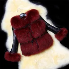 2016 European American Women Winter Fur Coat New Fur Fashion One Raccoon Fur Imitation Fur Coat Brief Paragraph Without Collar