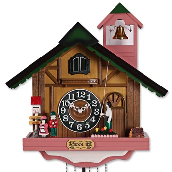 

Fashion House Shape wall clock, rustic cuckoo clock,photoswitchable music bell time clock and watch-free shipping by EMS