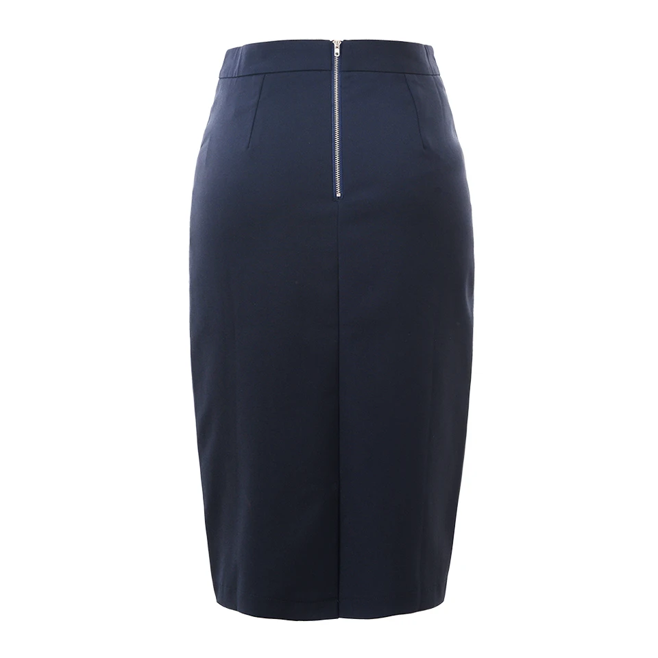 GLO-STORY, Женская рабочая одежда, юбки-карандаш длиной до колена, Женская офисная юбка с молнией сзади, WQZ-3734