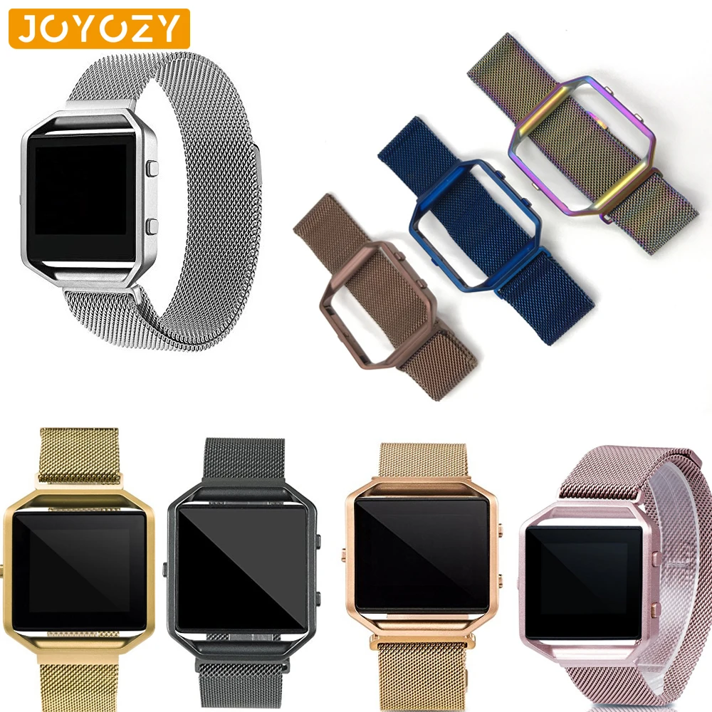 Сетчатый петельный ремешок 23 мм + металлическая рамка для Fitbit Blaze браслет часов из
