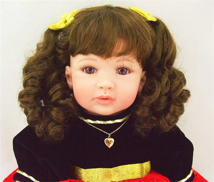 58 см бутик кудрявая принцесса кукла мягкая силиконовая кукла реборн для девочек детские игрушки подарок детские живые игрушки для букетов