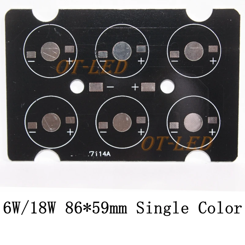10 шт. 6 Вт 88*59 мм светодиодный PCB, алюминиевая пластина база, теплоотвод доска для дорожного освещения, прожектор светильник, настенный светильник
