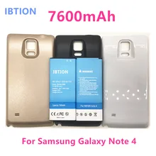 IBTION 7600 мАч EB-BN910BBE Замена телефона расширенная батарея+ черный чехол для samsung Galaxy Note 4 N9100