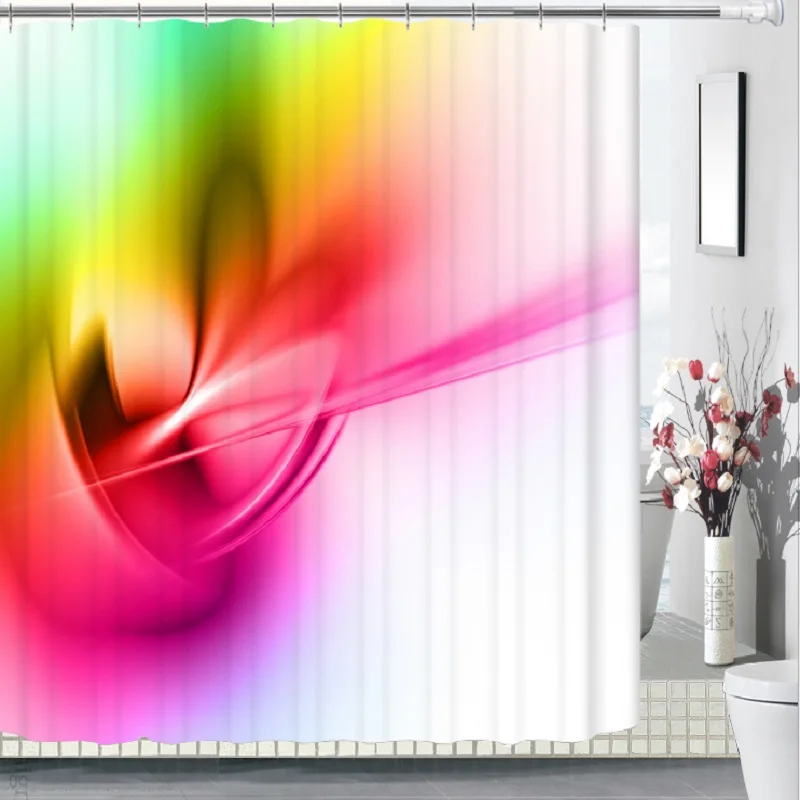 Цветок 3D Печатный узор современный полиэстер водостойкий плесень душ украшение дома занавеска ванная занавеска