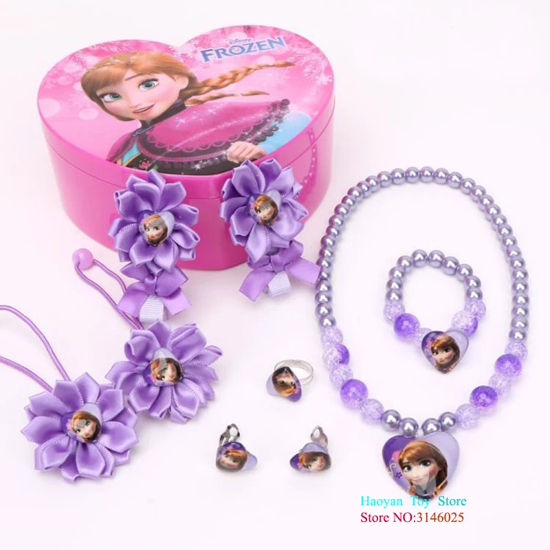 Disney Toys Children Doll Accessories Cartoon New Jewelry Frozen Necklace Aisha Queen Anna Bracelet Set Gifts Box Drop Shipping Disney Toys Children Doll Accessories Cartoon New Jewelry Frozen Necklace Aisha Queen Anna Bracelet Set Gifts Box Drop Shipping