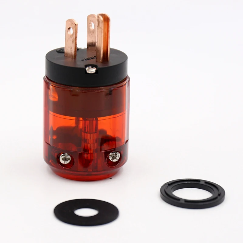 1 пара P-046e+ C-0046e покрытые красной медью США AC разъем питания для Hifi аудио удлинитель кабеля питания