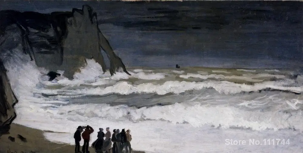 

oil painting of landscapes Rough Sea at Etretat by Claude Monet art High quality Handmade