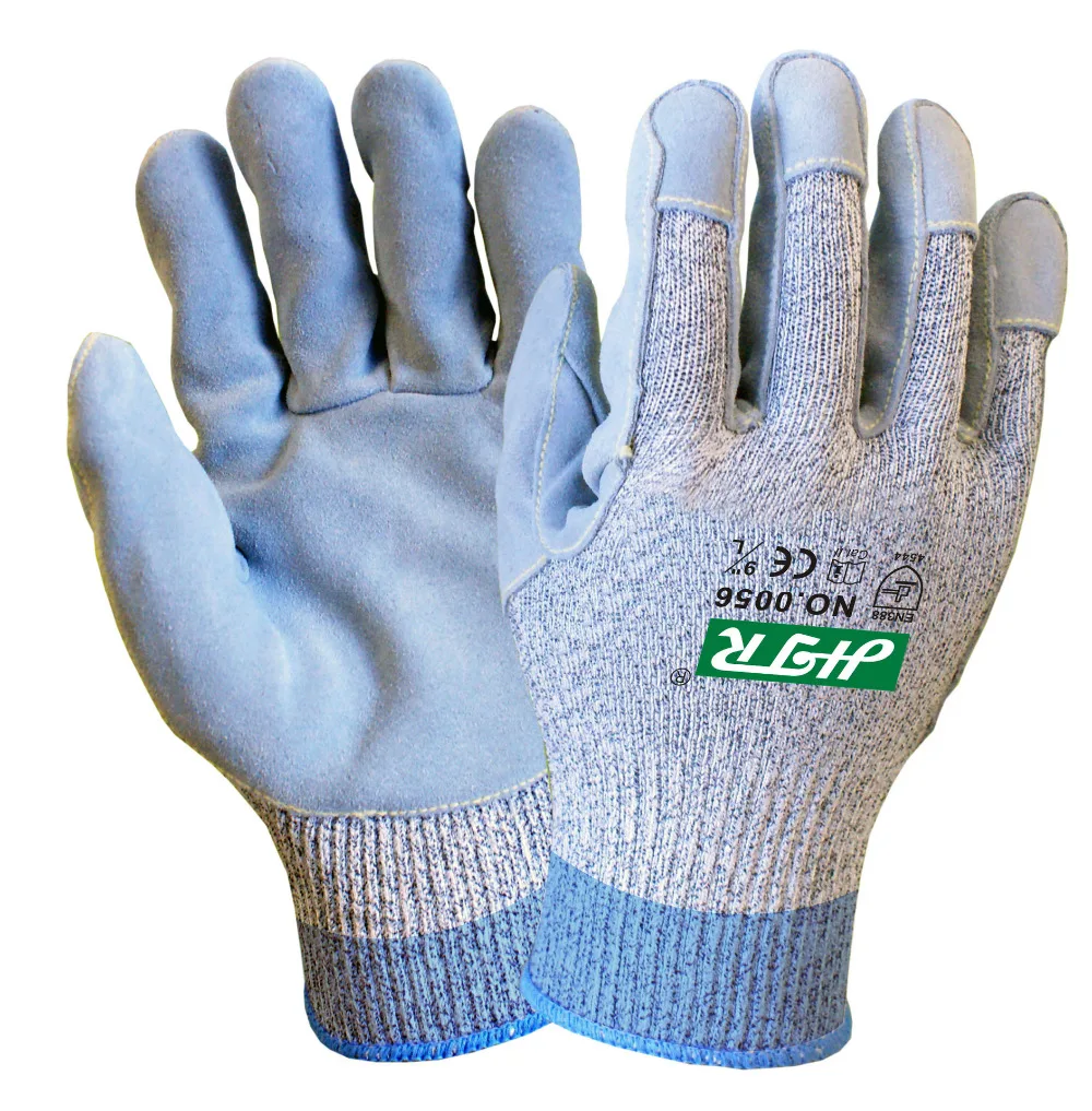 Super Sewn Leather Cut resistant Gloves Self defense Tool Construction