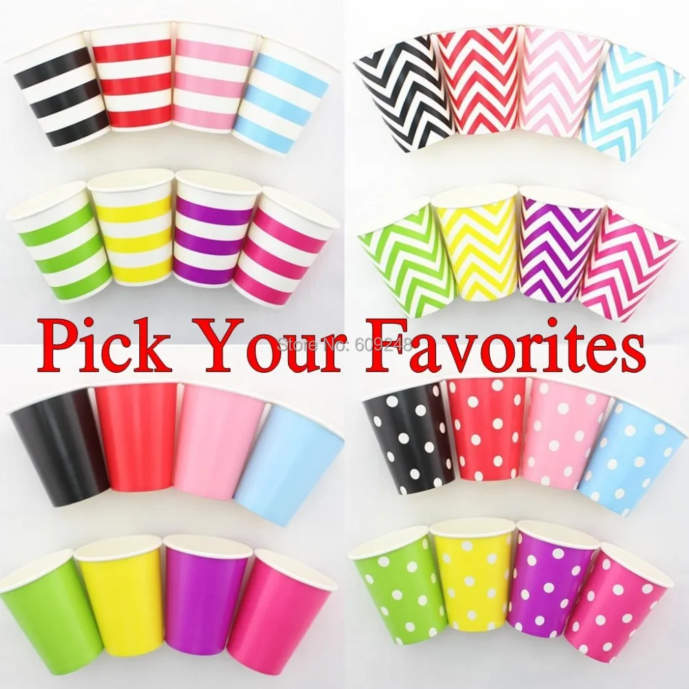 1440 Stucke 90z Mischfarben Blau Schwarz Rot Grun Gelb Rosa Lila Tupfen Chevron Gestreift Glatt Trinken Pappbecher Grosshandel Cup Cups Cup Pinkcup Red Aliexpress