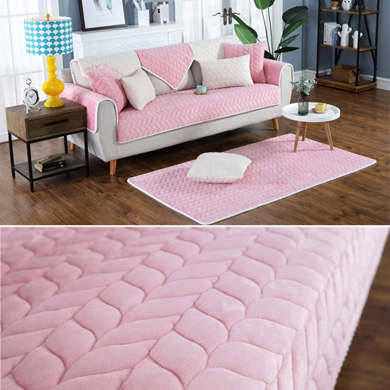 

Thicken Plush Fabric Sofa Cover Lace Slip Resistant Slipcover Seat European Style Couch Cover Sofa Towel For Living Room Decor