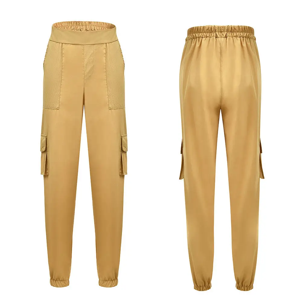 Autumn New Women Stretch Pants Fashion High Waist Cargo Pants Khaki Army Green Black Solid Long Trousers Casual Pants Autumn New Women Stretch Pants Fashion High Waist Cargo Pants Khaki Army Green Black Solid Long Trousers Casual Pants