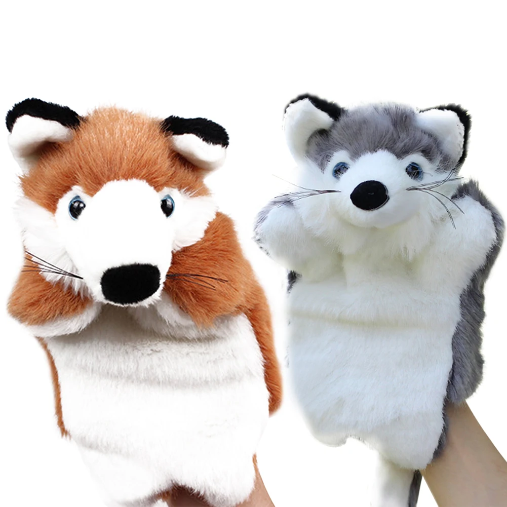 Story Telling Fox Hand Puppet Baby Kids Doll Plush Toys Educational Fox