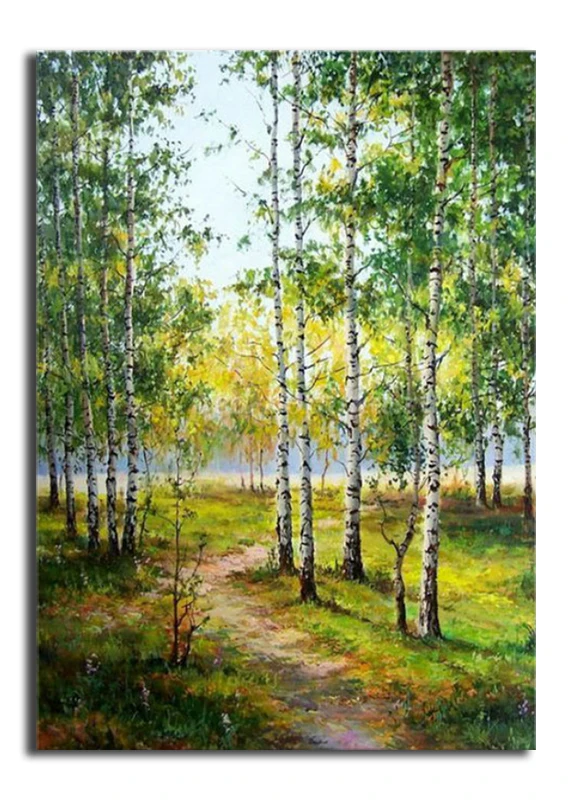 Full 5D Quiet Birch Forest Diamond Painting Landscape Round Homlif Arts Crafts Sewing Mosaic Hobby Decoration Embroidery