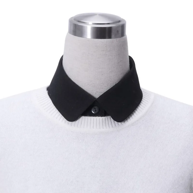 

Wholesale New Solid Shirt Fake Collar White & Black Blouse Vintage Detachable Collars Women Men Clothes Accessories