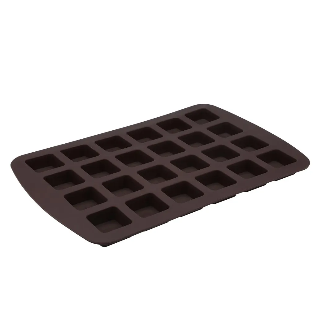 Размер укуса домовой квадраты силиконовые формы 24 полости шоколадный домовой выпечки конфеты льда плесень кастрюли, антипригарные