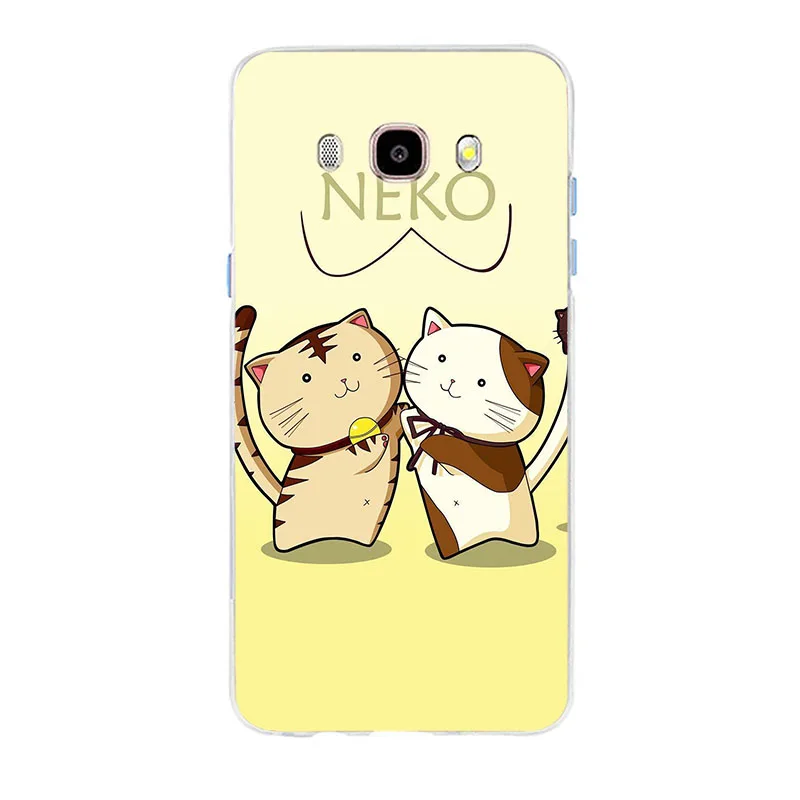 Милый чехол для телефона Neko atsum Cat мягкий силиконовый из ТПУ Samsung Galaxy S6 S6edge S6Plus A7