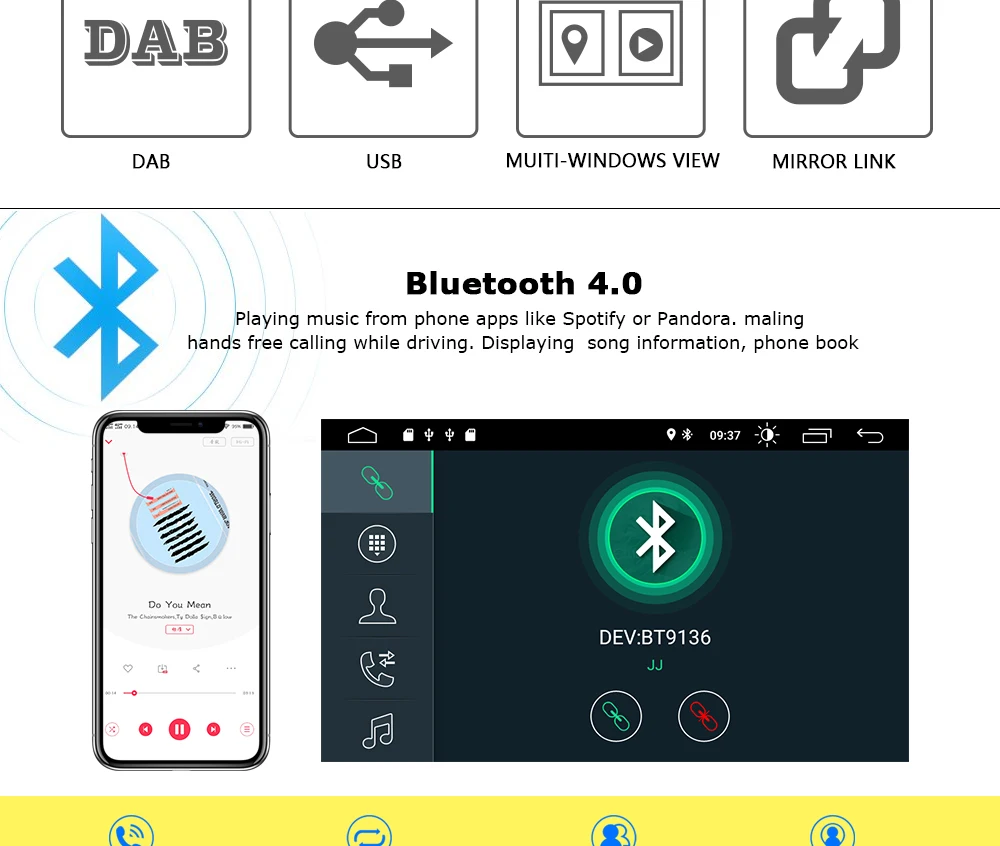 Top AutoRadio1Din Android 9.0 Car DVD Player for GMC Sierra Yukon Chevrolet Traverse Express Acadia Denali Savana Equinox Tahoe GPS 4