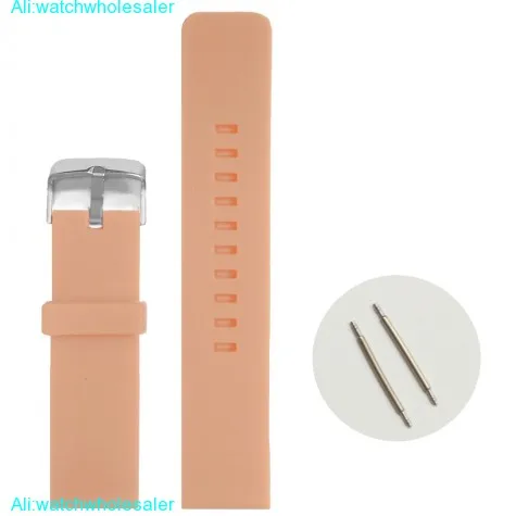 22mm Bashful Pink Color Silicone Jelly Rubber Lady Watch Band Straps WB1081K22JB
