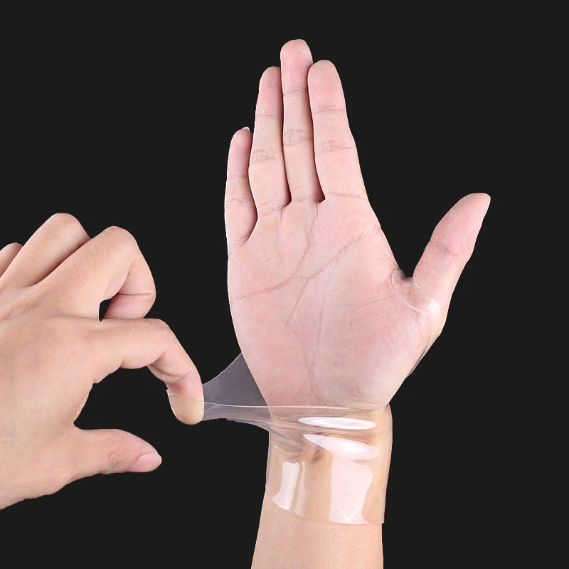 

1 Pair Transparent Wrist Relief Brace Wrap Silicone Bandage Support Wristband Thumb Protector RJ99