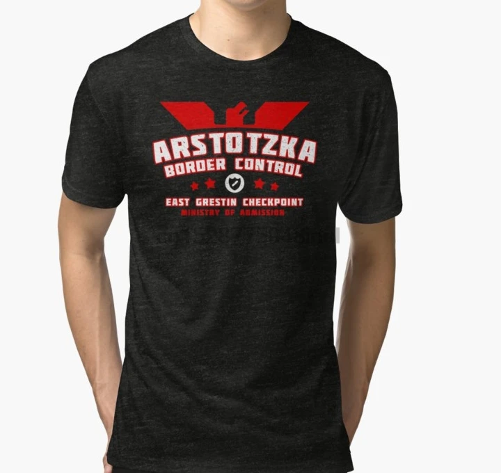 

Men Short sleeve tshirt Papers Please Arstotzka Border Control T Shirt Women t-shirt