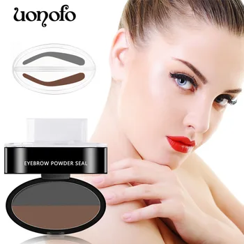

Eyebrow Stamp Seal Palette Set Two Color Shadow Powder Waterproof Eye Brow Stamp Powder Natural Shape Eyebrows Powder Palette