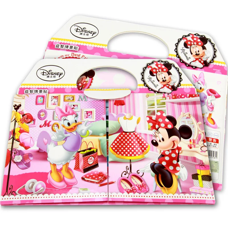 Disney Kids Sticker Mickey Mouse Minnie Puzzle Handmade Stickers For Children Book Cartoon Pegatinas Autocollant Enfant huismerk kopen in de aanbieding