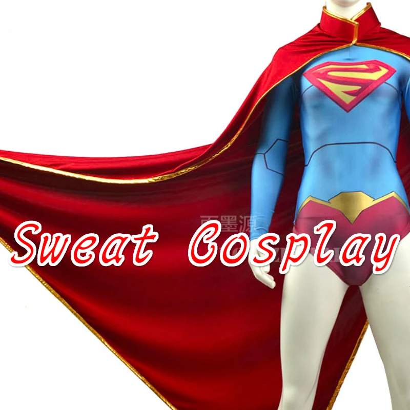 Высокое качество 3D печать новый 52 Supergirl костюм супергероя зентай леди боди