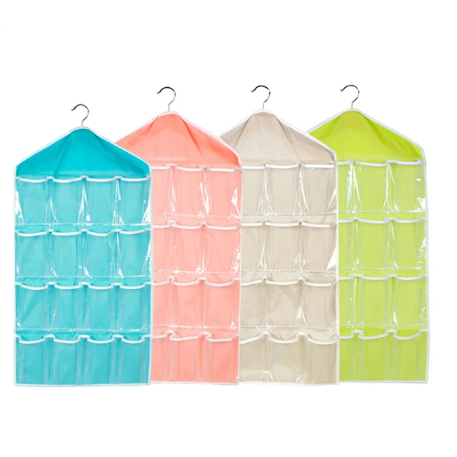 1pc 16 Pockets Hanging Storage Bags Organizer Behind Door Underwear 1pc 16 Pockets Hanging Storage Bags Organizer Behind Door Underwear Shoe Makeup Universal Room Wardrobe